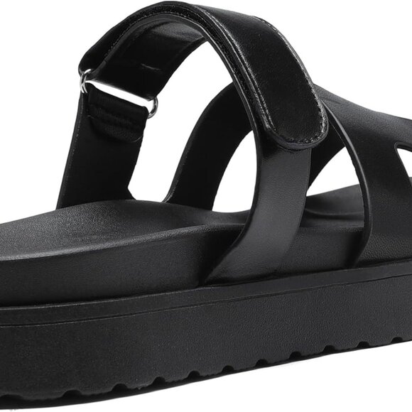 Women's Thick Platform Slide Sandals anti-slip Sole Open Toe Strap Summer Flats - Picture 4 of 7